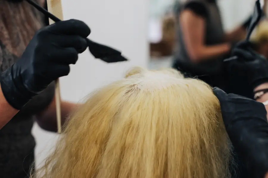 Hair color being applied